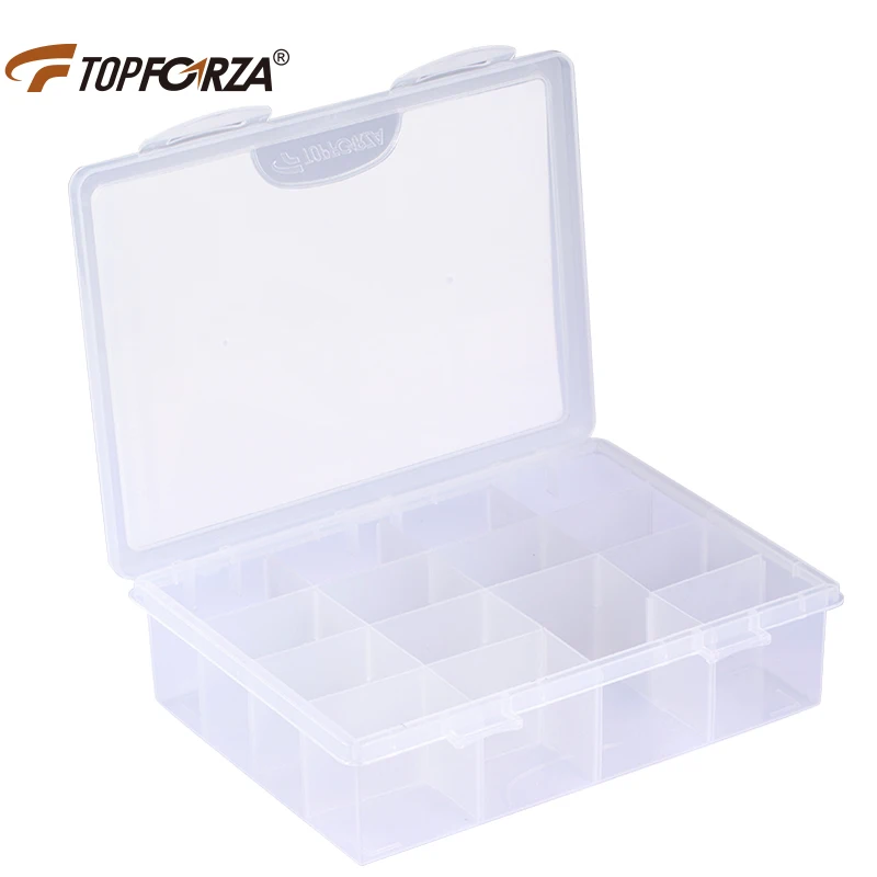 TOPFORZA Plastic Storage Box Abjustable Grids Small Component Jewelry Spareparts Button Storage CaseMini Parts Container