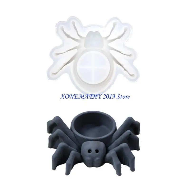 

F42F Зеркальная форма с большими пауками, силиконовая форма для литья смолы, подходящая для подсвечника