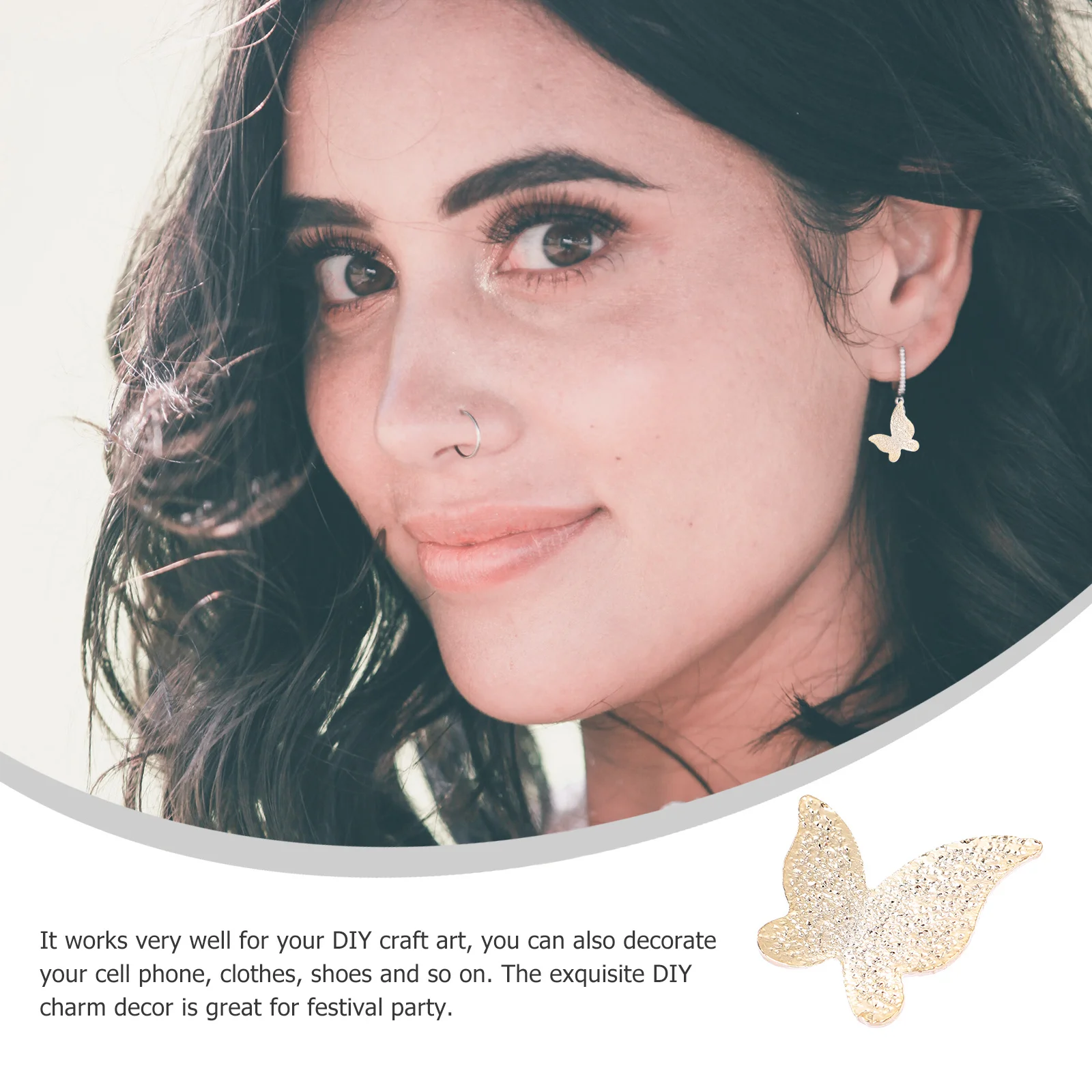 10Pcs Butterflies Resin Filler Alloy Charm DIY Craft Decoration Supplies for Nail Art Jewelry Making Scrapbook Resin Accessories