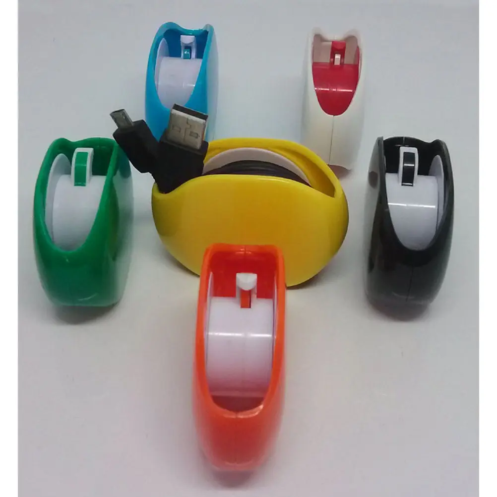 Portable Cable Manager Box Organizer For Travel Christmas Stocking Stuffers Yellow Automatic Roll Earphone