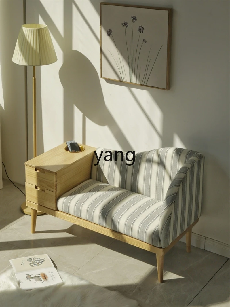 LMM Small Apartment Modern Minimalist Cream Style Furniture New Chinese Style Log Storage Leisure Chair Arc