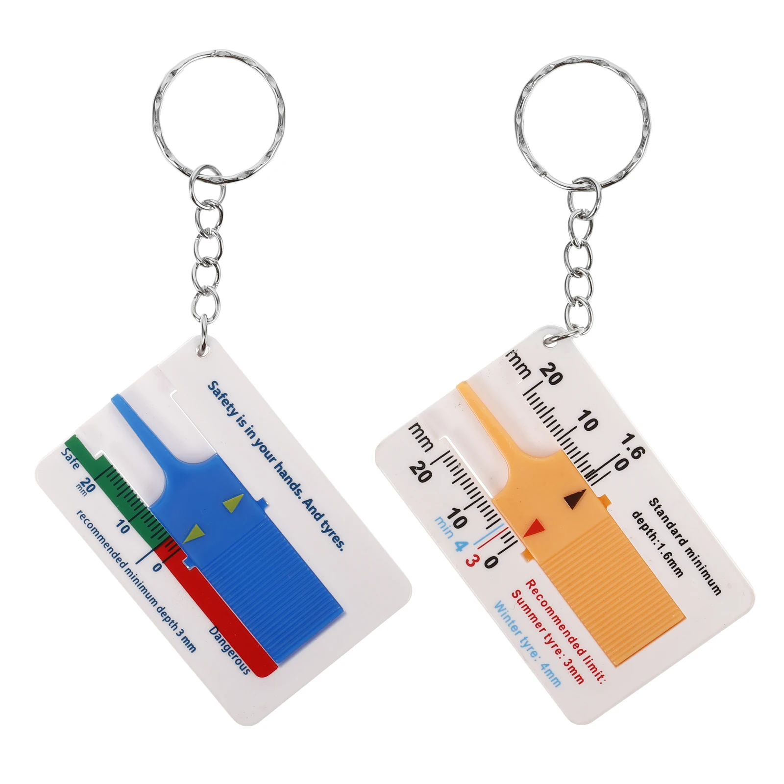 

2PCS Tire Truck Inspection Measurement Brake Tire Depth Gauge Tool Measuring Tape Thickness Brake Pad Gauge Disc for Vehicle