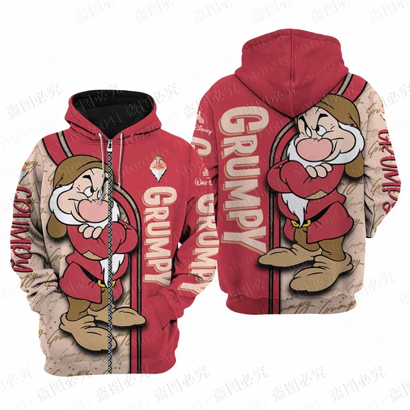 Grumpy Dwarf classic women men 3D Disney Print High quality Fleece Zipper/ Hoodies Pullover Tops