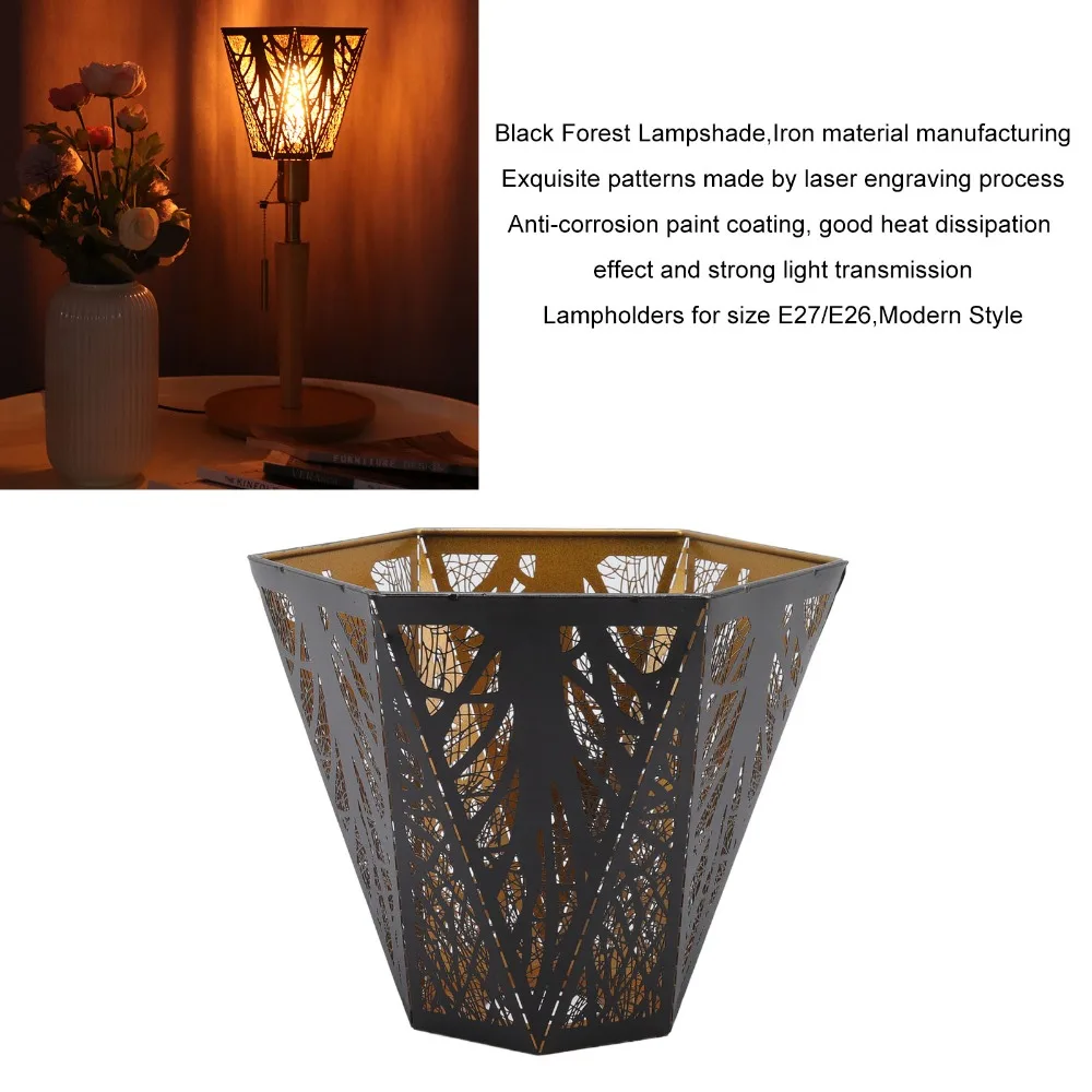 Simple Iron Lampshade Geometric Pattern Medium Size Chandelier Lamp Shades Small Lamp Shades Table Lamp