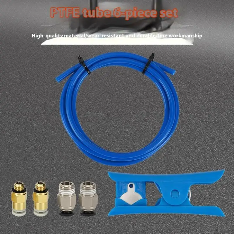 

6 шт./компл., 1 м трубка из ПТФЭ 2*4 мм PC4-01 PC4-M6, пневматический разъем, детали 3D-принтера для экструдера Боудена Creality Ender 3 1,75 мм
