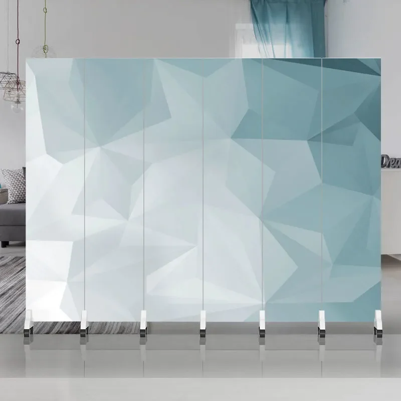 for Simple Modern Pure White Folding Screen Partition with Wheels for Office Home Living Room Hotel Mobile Room Divider