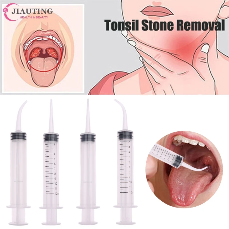 Siringa per irrigazione dentale irrigatore con presa per Tonsil da 12ml per l'igiene orale con punta curva strumento dentale monouso per uso dentista