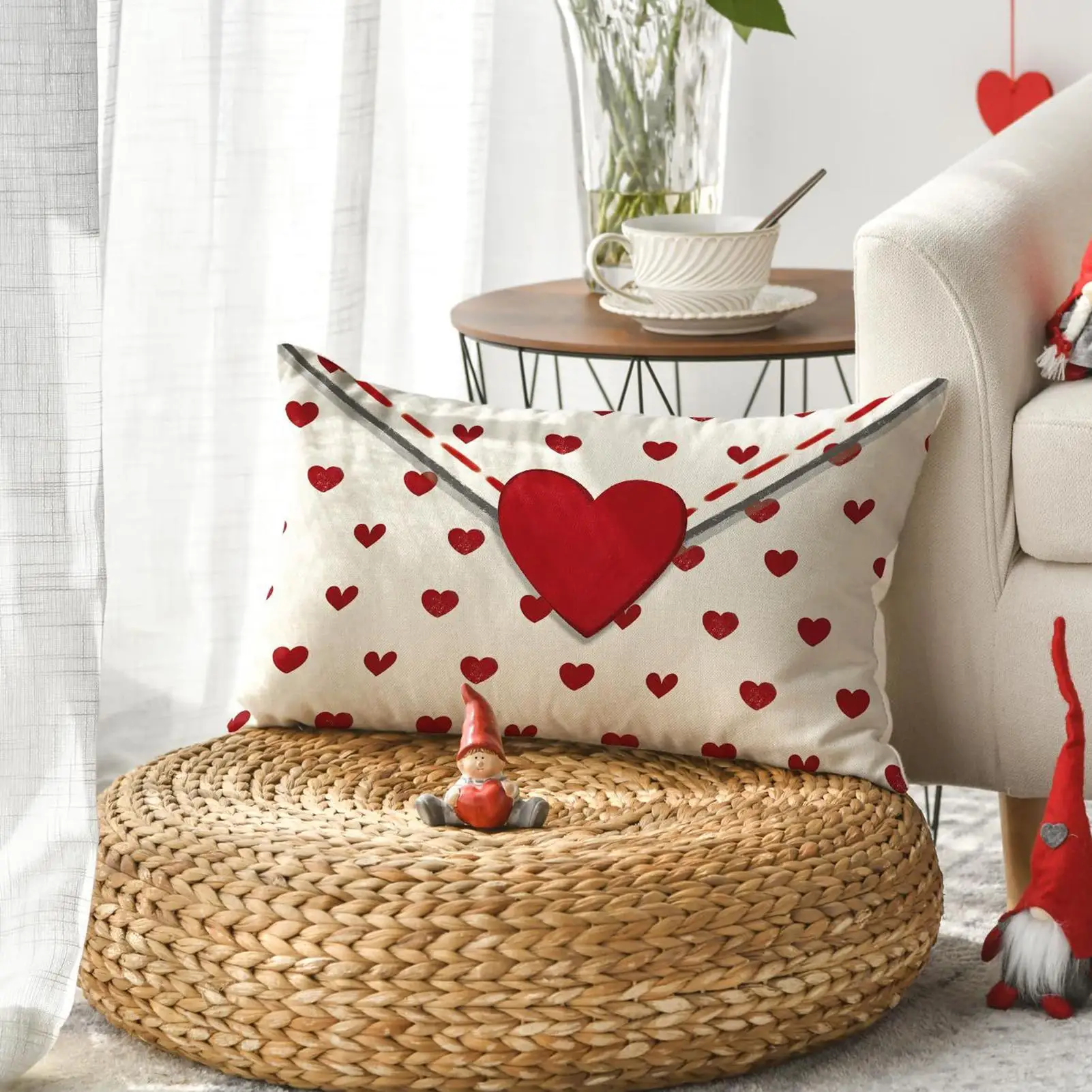 Creative Love Pillow Cover, Love Envelope Cushion Cover, Valentine's Day Wedding Anniversary Sofa Decoration Pillowcase
