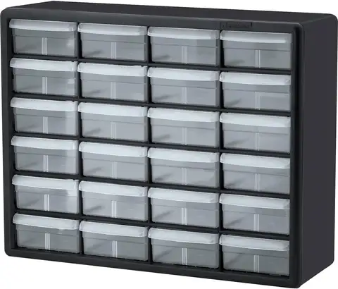 24-Drawer Plastic Drawer Storage Cabinet for Garage Organization, Bead Organizer, Building Bricks Storage, Teacher Too
