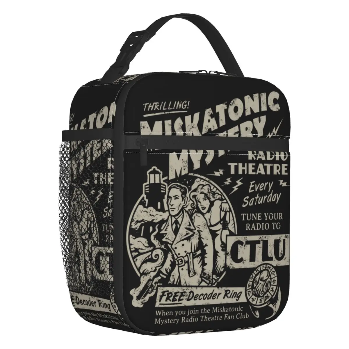 Miskatonic Mystery Radio Theater Insulated Lunch Tote Bag Thrilling Lovecraft Call Of Cthulhu Portable Thermal Cooler Bento Box