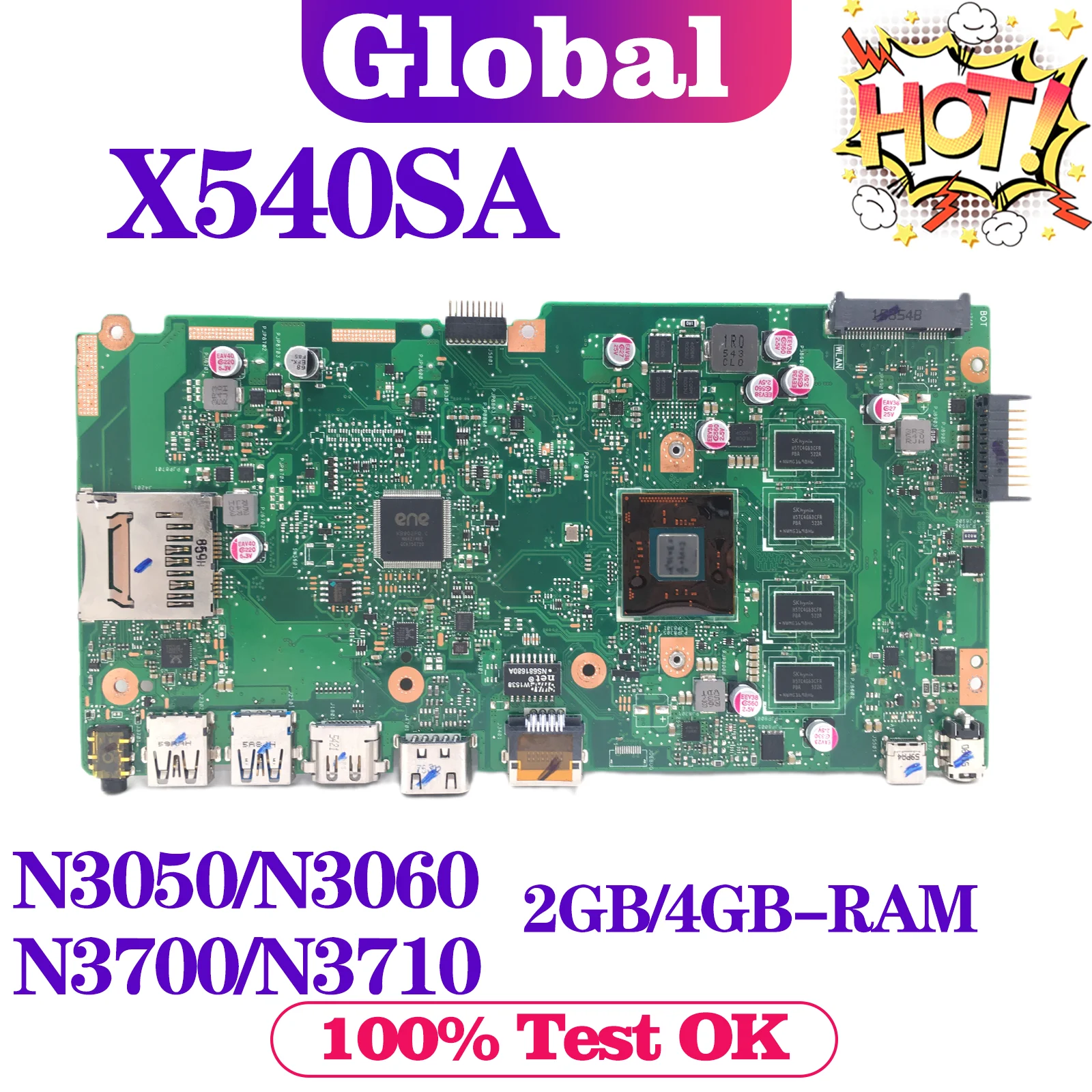 Máy Tính Xách Tay Mainboard VivoBook X540SA X540SAA F540SA A540SA R540SA NB-D540SA Laptop Bo Mạch Chủ N3050 N3060 N3700 N3710 2G/4G/8G