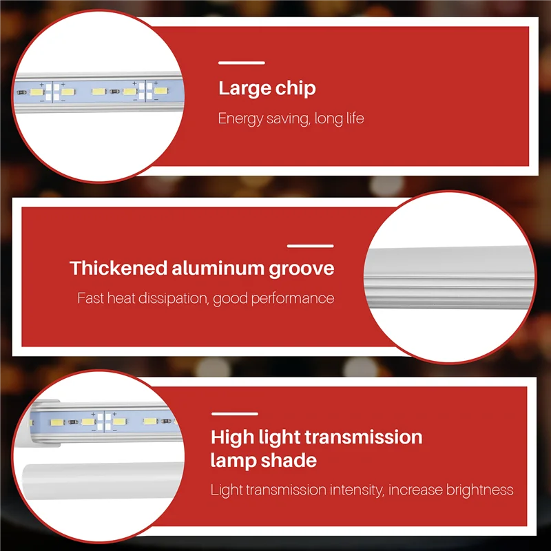 ABMI-2X 12V 車 LED SMD インテリア ライト バー チューブ ストリップ ランプ バン ボート キャラバン キャンピングカー コールド ホワイト、
