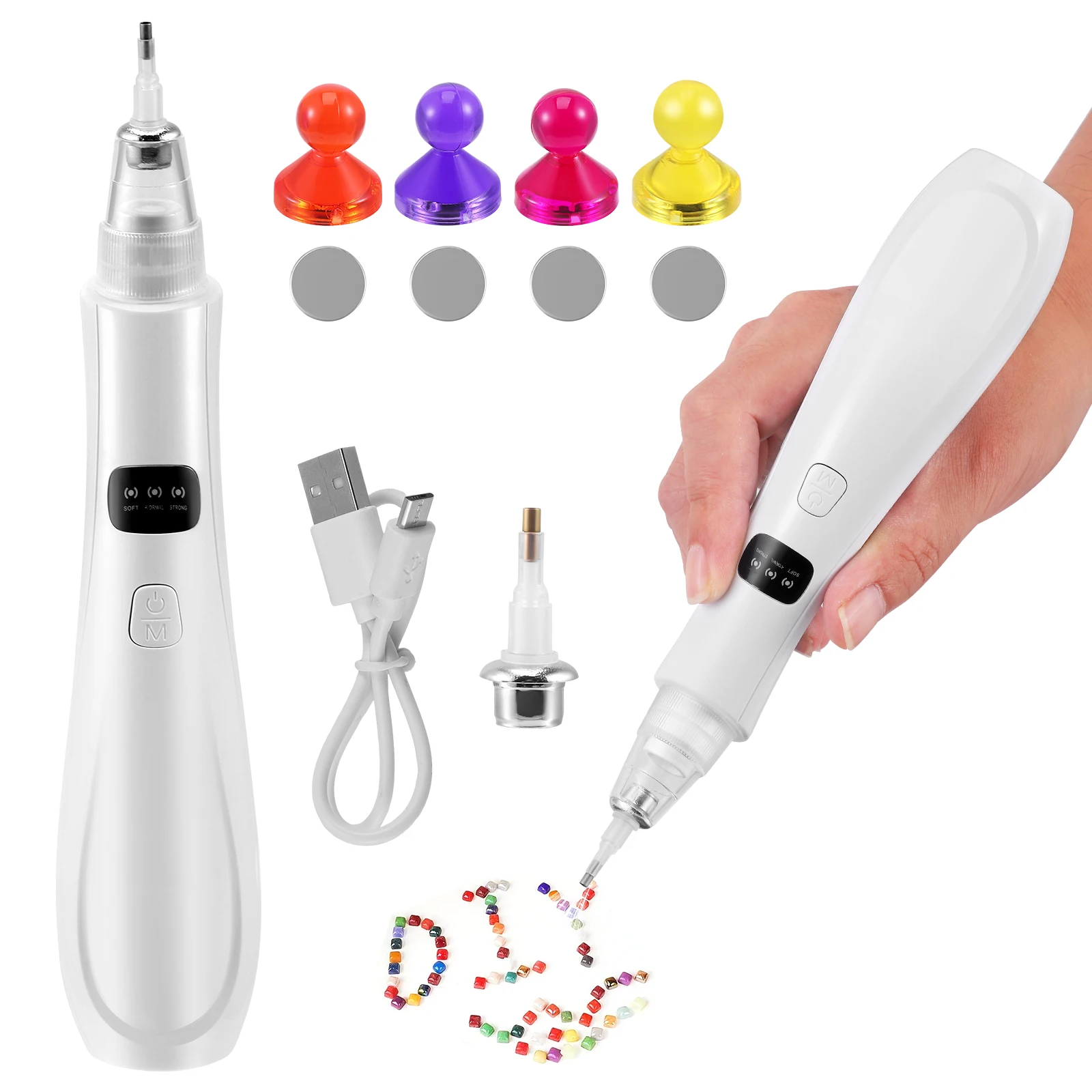 Electric Diamond Painting Pens 3 Adjustable Suction Mode DIY Craft Art Painting Pen Rechargeable DIY Art Pickup Tool Kit