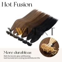 U‑Tip Nail Tip Keratin Human Hair Extensions, Real Remy Human Hair 50Pcs/Pack 30g 12‑20 Inch Pre‑Bonded Fusion Hair, Invisible Natural Basic Style, 8 Multiple Colors for Women 4