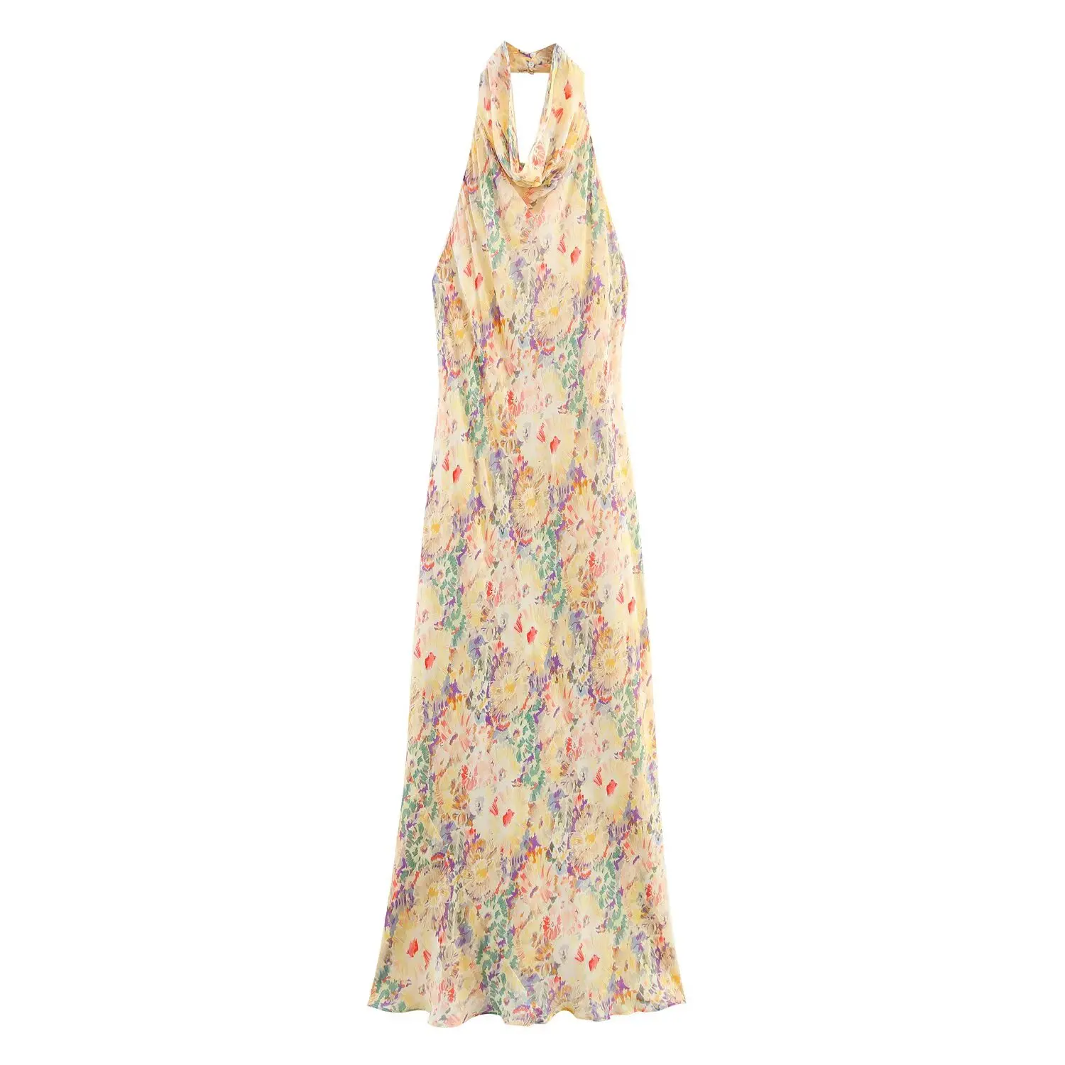 2025 Nuovi prodotti estivi Abbigliamento da donna Temperamento Casual Elegante fiore stampato Abito con scollo all'americana senza schienale