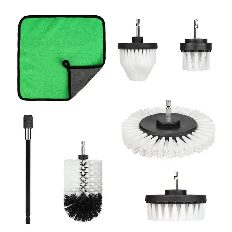 Power Drill Brushes For Cleaning 7 Pieces Power Scrubber Cleaning Brush Bristle Power Scrubber Brush Set For Cleaning Car Boat