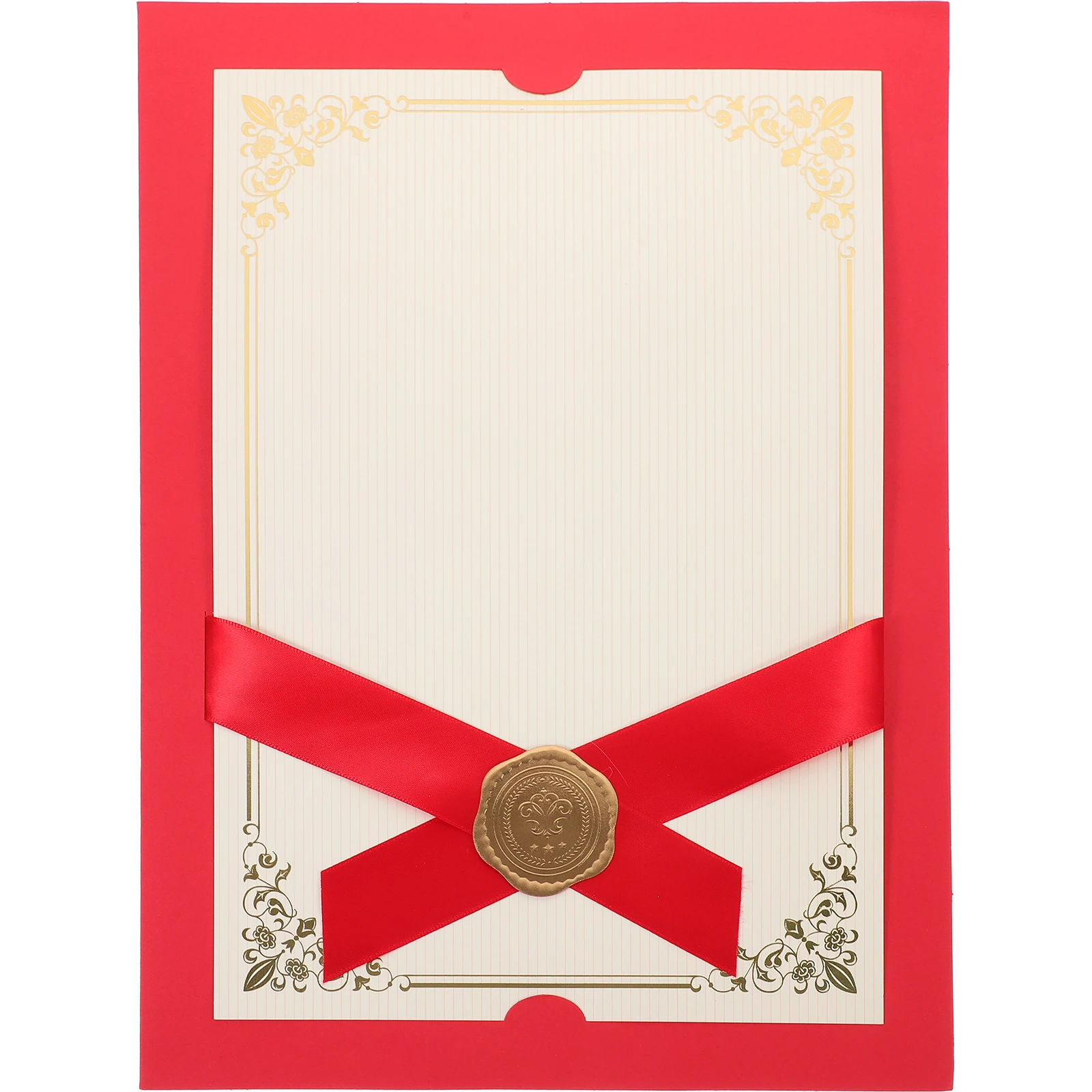 

Elegant Paper Certificate Cover Document Holder Diploma Frame Stamping Pattern Graduation File Folder School Office Use Blue