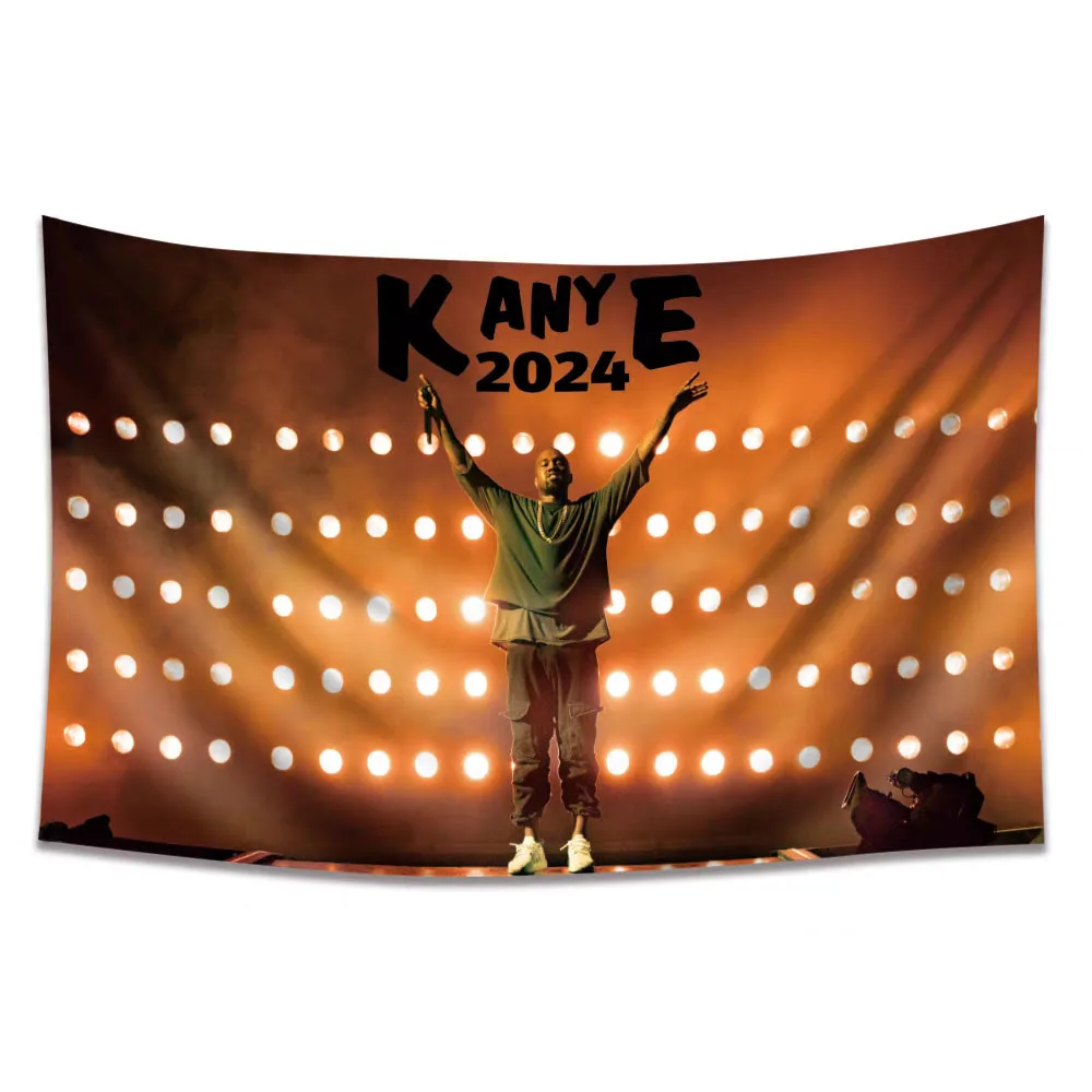 Kanye West Rock-tapiz de tela para colgar, banderines y banderas para decoración de pared de Bar o habitación