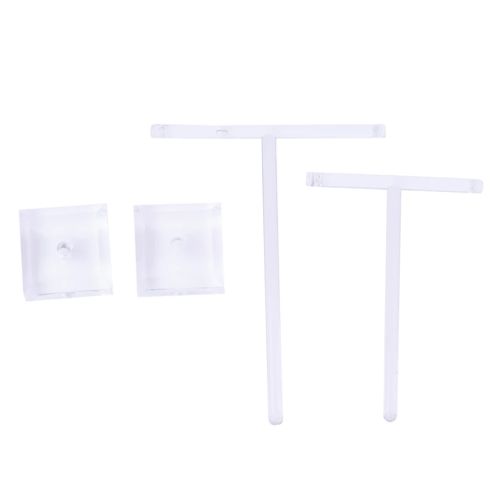 2 قطعة/المجموعة الأقراط الزجاجية مجوهرات المنظم رف شاشة حامل الأبعاد على شكل حرف T واضح الرف عرض حامل مُنظِم المجوهرات