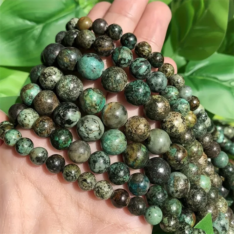 Factory Price Natural Stone African Turquoises Round Loose Beads 15''  4 6 8 10 mm For Jewelry Making DIY Bracelet Accessories image 2