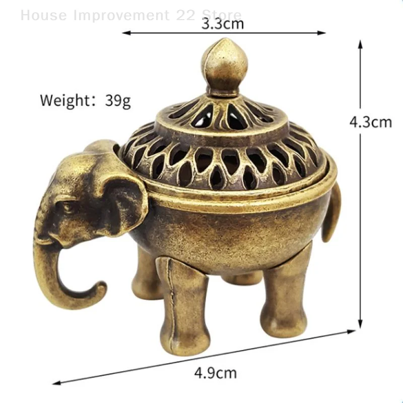 Elephant Lucky Incense Burner Metal Lotus Incense Burner Bowl Incense Holder With Handle Yoga Meditation Home Decor AncientStyle