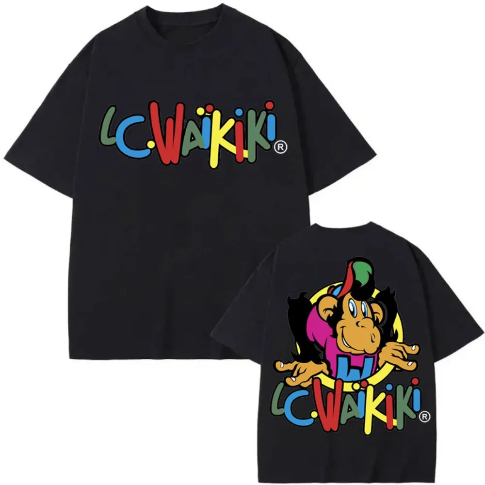 

Lc Waikiki Monkey Забавные графические футболки Мужская женская одежда Модная футболка с коротким рукавом Y2k Летние повседневные свободные хлопковые футболки