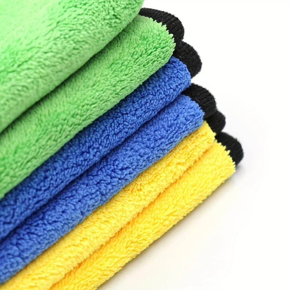 1Pcs 25*25cm Fishing Towel With Mountaineering Buckle Coral Velvet Thick Two-color Water Absorption Towel