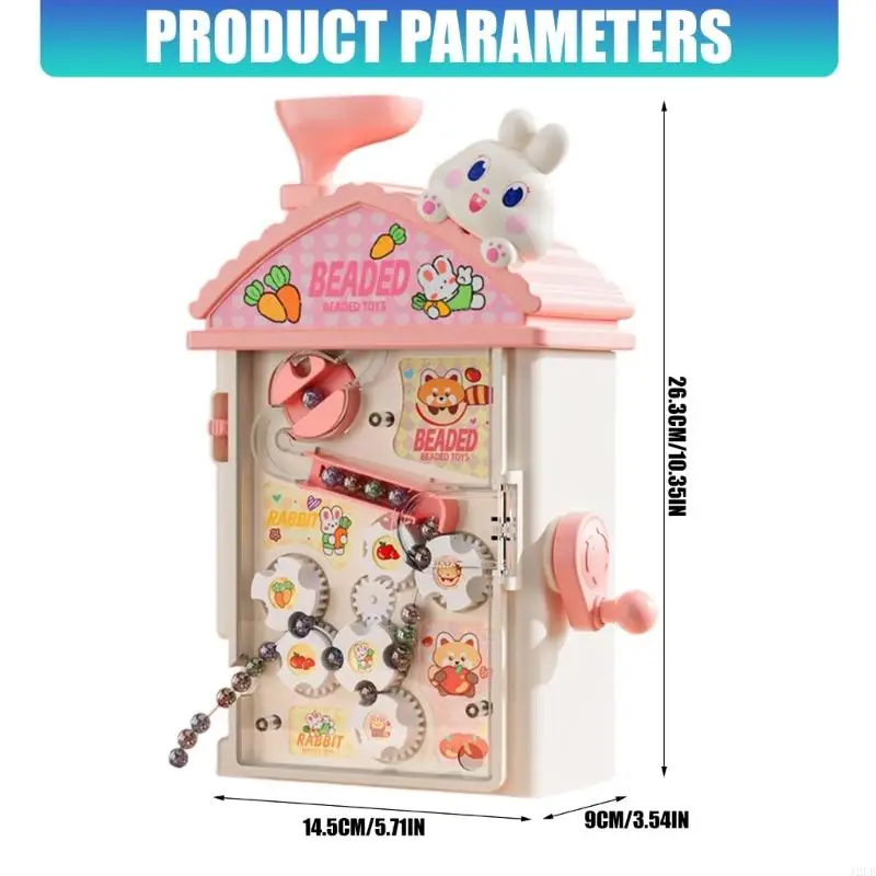 Creative อัตโนมัติเครื่องต๊าปเกลียวลูกปัดชุดของเล่น 400 ลูกปัดสีสันสดใสสำหรับเด็ก DIY สร้อยข้อมือหัตถกรรมชุด A2UB