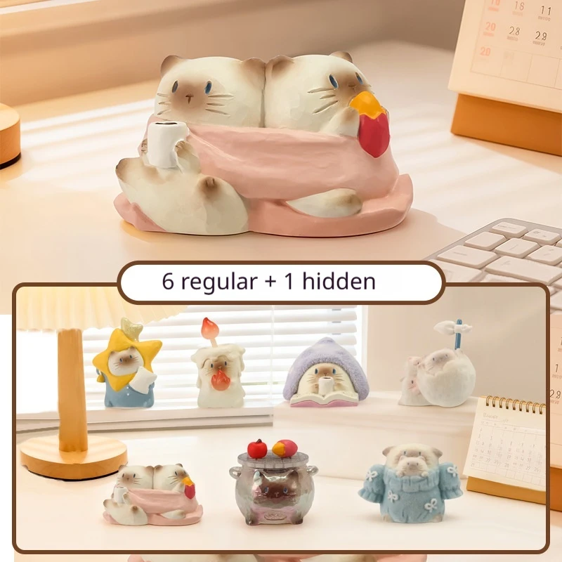 

Cute Cartoon Cat Pai A Warm Blind Box Handmade Toys Home Decoration Desktop Ornaments Collecting Friends' Birthday Gifts