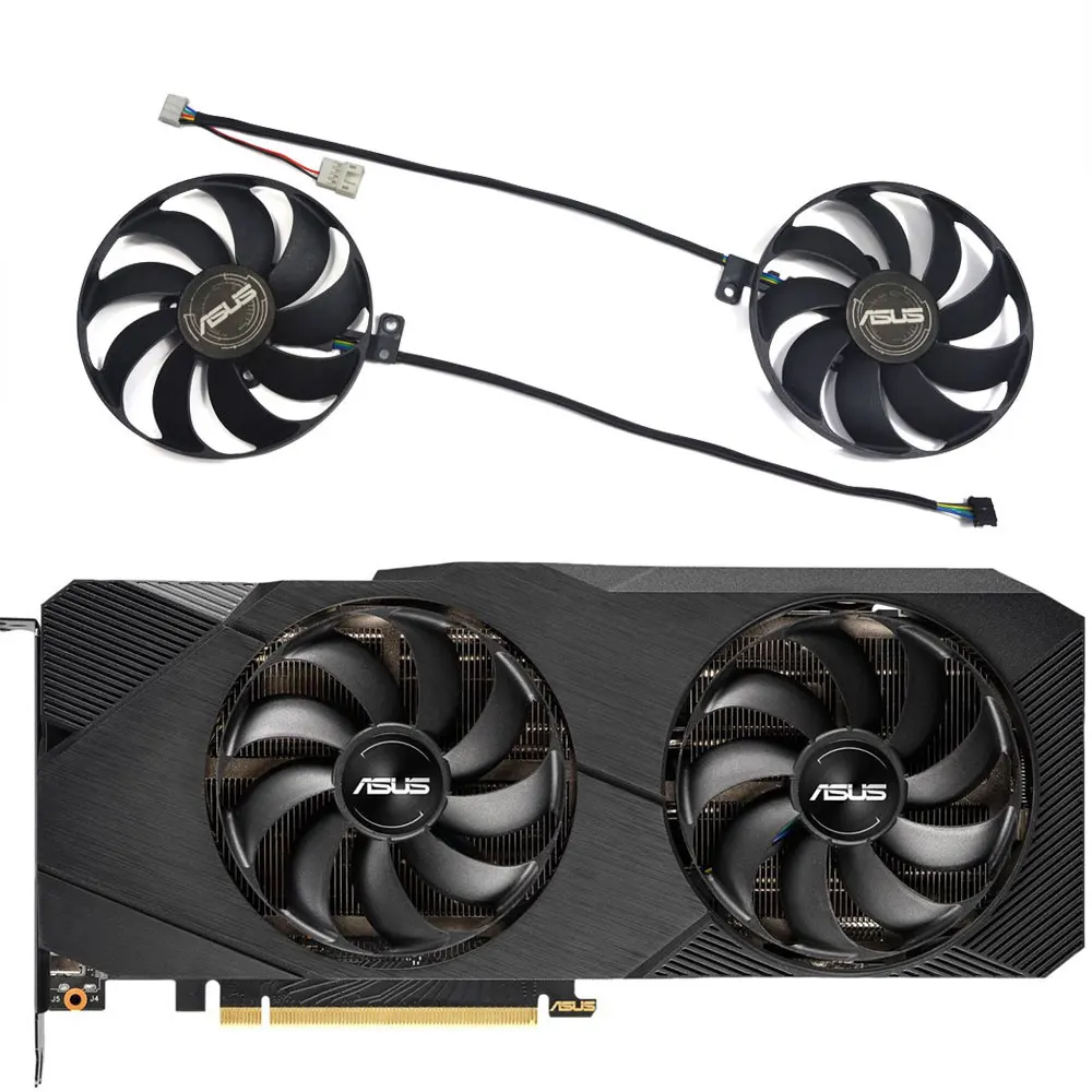 NEW 90MM 4PIN T129215SU DUAL RTX 2060S EVO GPU Fan，For ASUS DUAL-RTX 2080S 2080 2070S 2070 2060S EVO Graphics card cooling fan