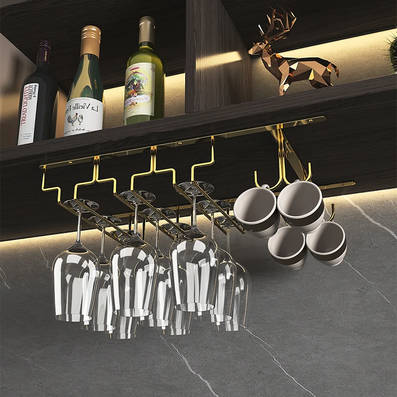 304 stainless steel red wine glass holder household water glass holder wine bar counter upside down goblet holder wine cabinet h