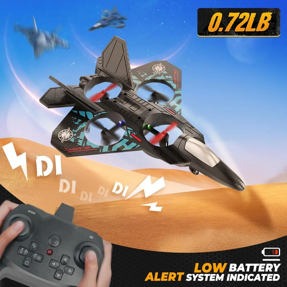 2,4-GHz-RC-Flugzeuge und Hubschrauber für Kinder: ferngesteuerte Flugzeuge mit 360° °   Flips und LED-Leuchten