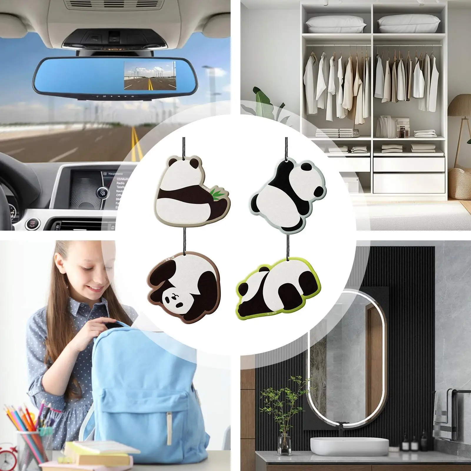 

Милый автомобильный освежитель воздуха, 4 шт., зеркало заднего вида, очаровательная форма животного, долговечный автомобильный аромат, планшет для женщин и мужчин, автомобильный дом