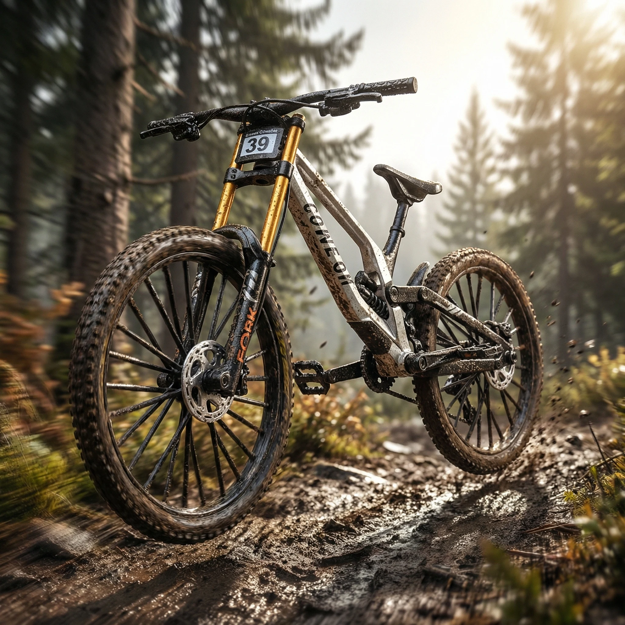 1:8 Scale Alloy Mountain Bike Model Realistic Gear Toy with Front & Rear Shock Absorbers for Bicycle Enthusiasts