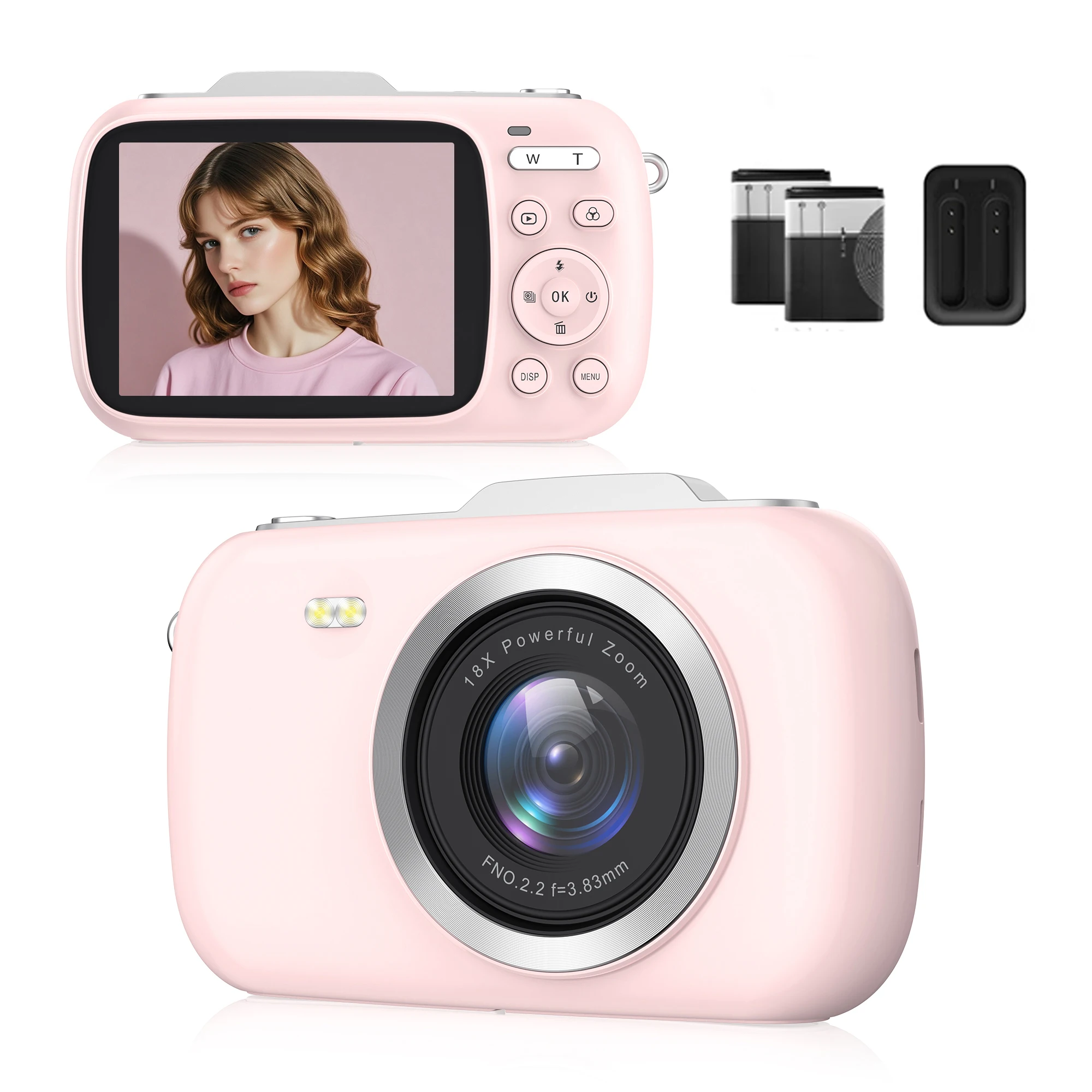 5K 80MP Digital Cameras Girls Camera for Photography Video Vlogging Camcorder 18X Zoom Compact Cameras for Kids Beginner Camera