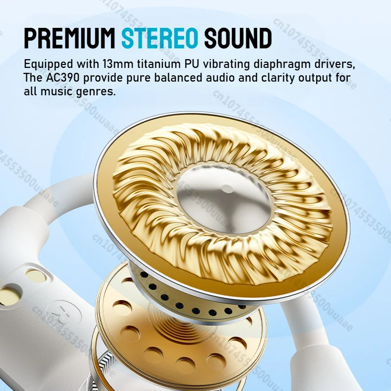 Auricolari a conduzione aerea Monster Open Ear AC390 360 °   Cuffie stereo Bluetooth 6.0 Cuffie sportive con cancellazione del rumore per chiamate DNC