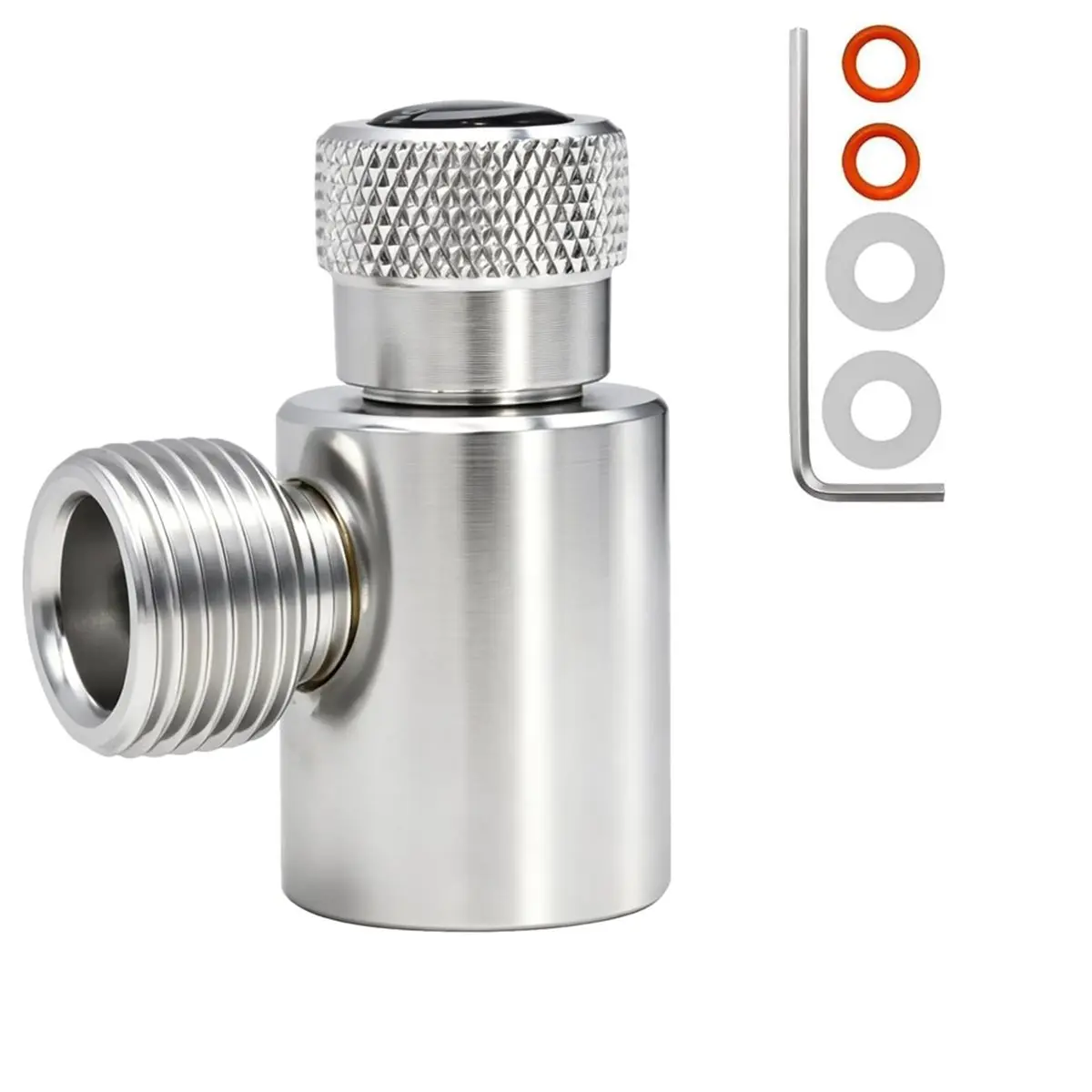2026 New CO2 Cylinder Adapter, DIY Beer Keg Regulator (TR21.4 to W21.8), TR21.4 to W21.8 Brass Trapezoidal Thread,for Soda Maker