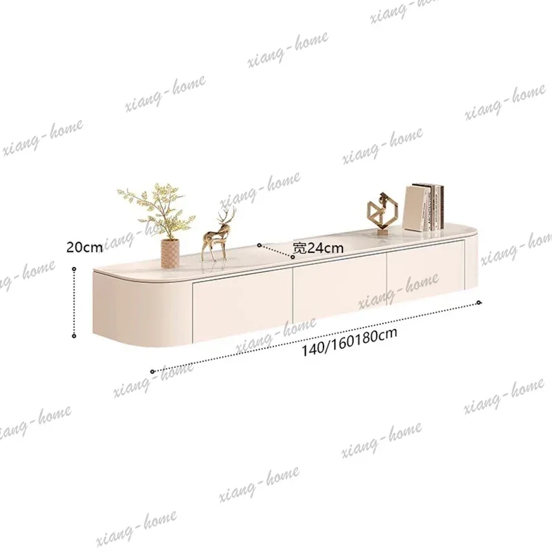 YJ Nordic Trendy Tv Stand Premium Floating Nordic Floating Tv Stand With Drawers Living Room Meuble Télévision Salon Home Furnit