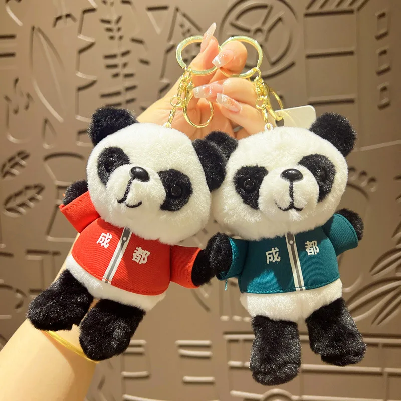 New cute Panda Keychain plush toy cute little doll bag pendant doll pendant couple small gifts