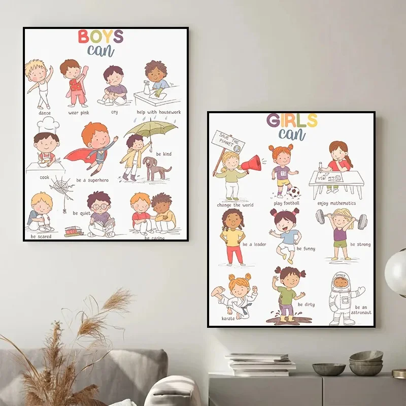Affiche d'art inspirante pour filles et garçons, coin apaisant, salle de jeux, salle de classe, peinture sur toile, image murale imprimée, décoration de maison pour chambre d'enfant