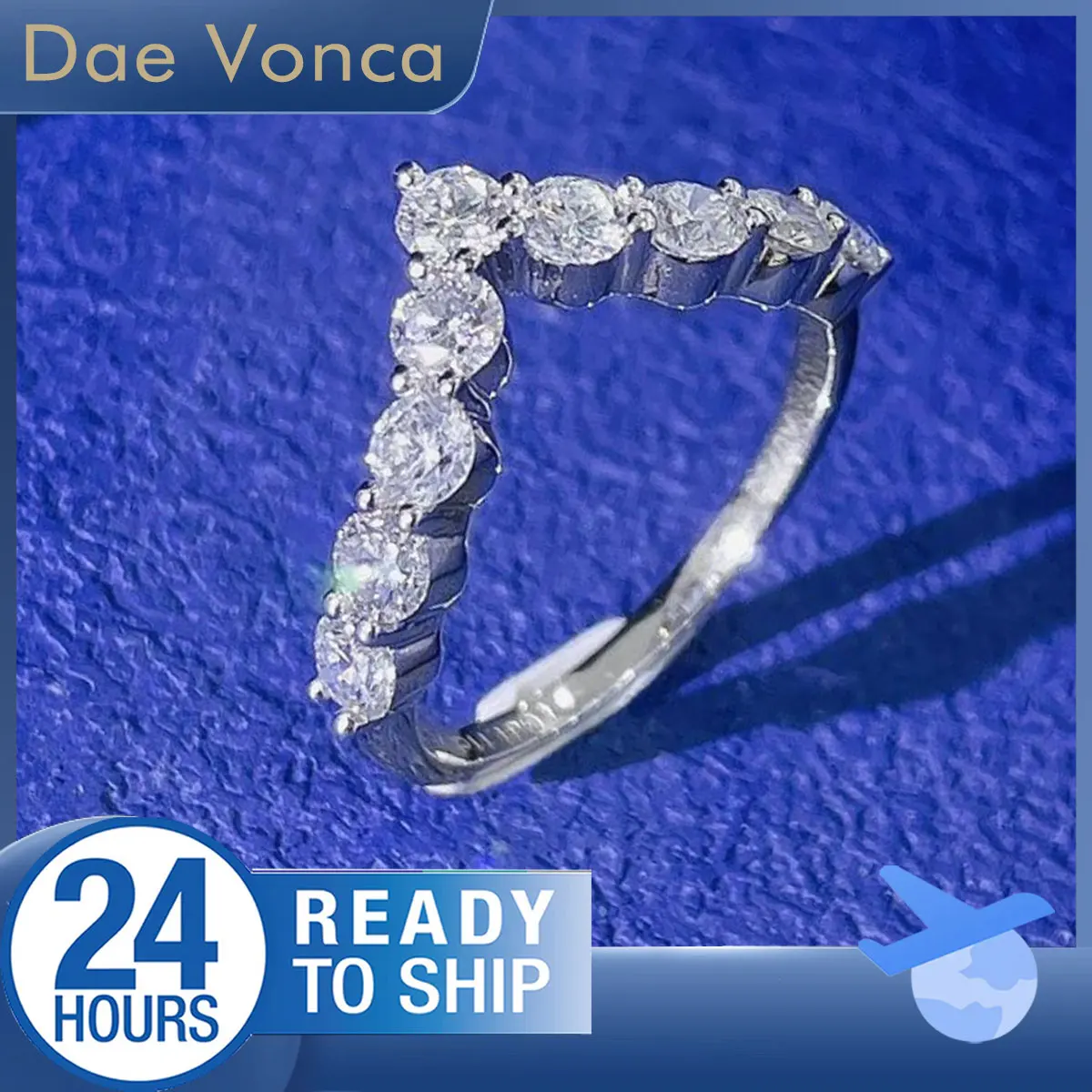 

18K White Gold Diamond Ring Total 1.02ct Round Cut Lab Grown Diamond Ring Pave Set V Shaped Band Wedding Ring For Women