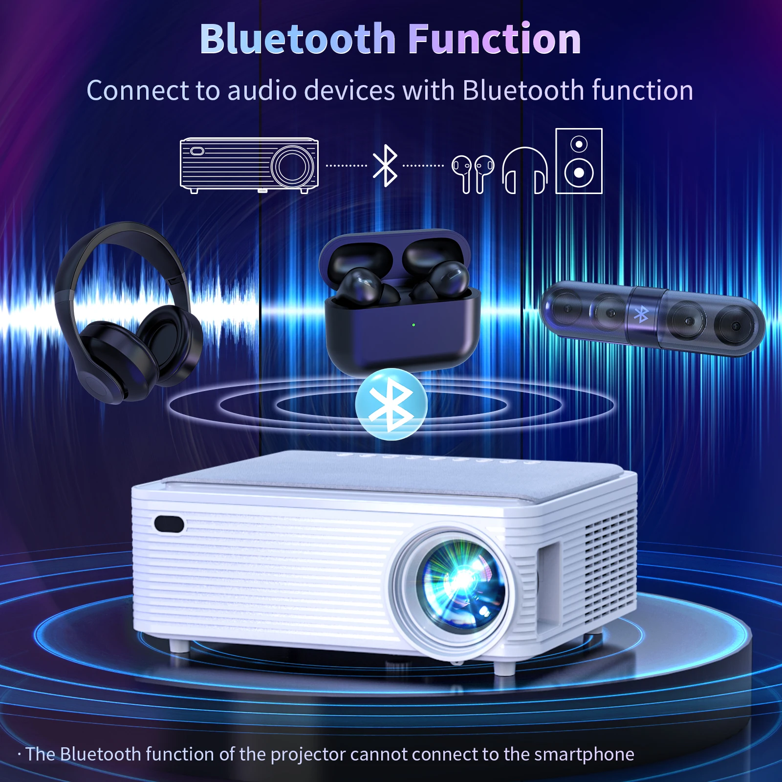 HD1920*1080p portable mobile home theater hd movie video projection projector 4k for smart phone