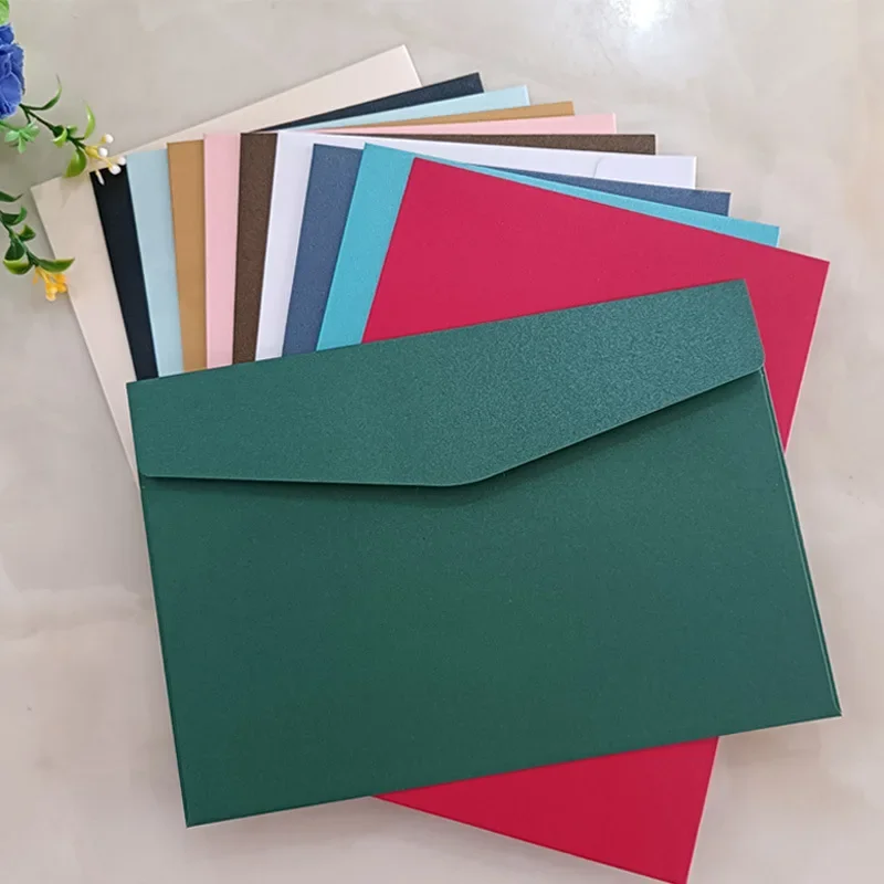 

50 шт./лот, конверты А4, высококачественные деловые принадлежности, перламутровая бумага 250 г, 23x16 см, конверты для свадебных приглашений, канцелярские товары