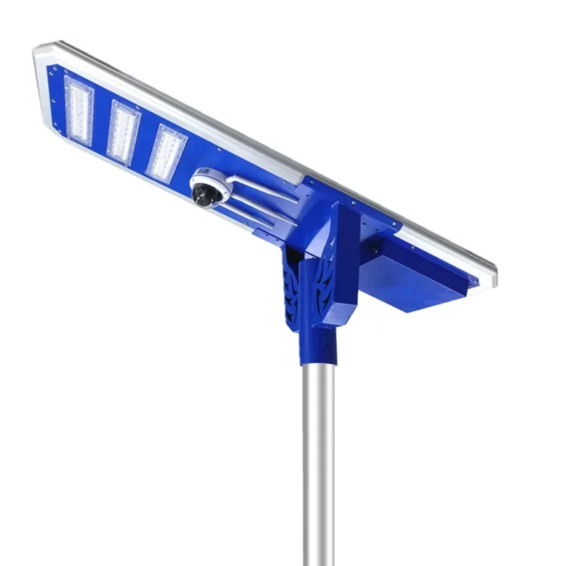 WAKATEK Color Night Vision Mobile App Control Solar Powered All In One Led Solar Street Lights With CCTV Camera Wifi Outdoor 4g