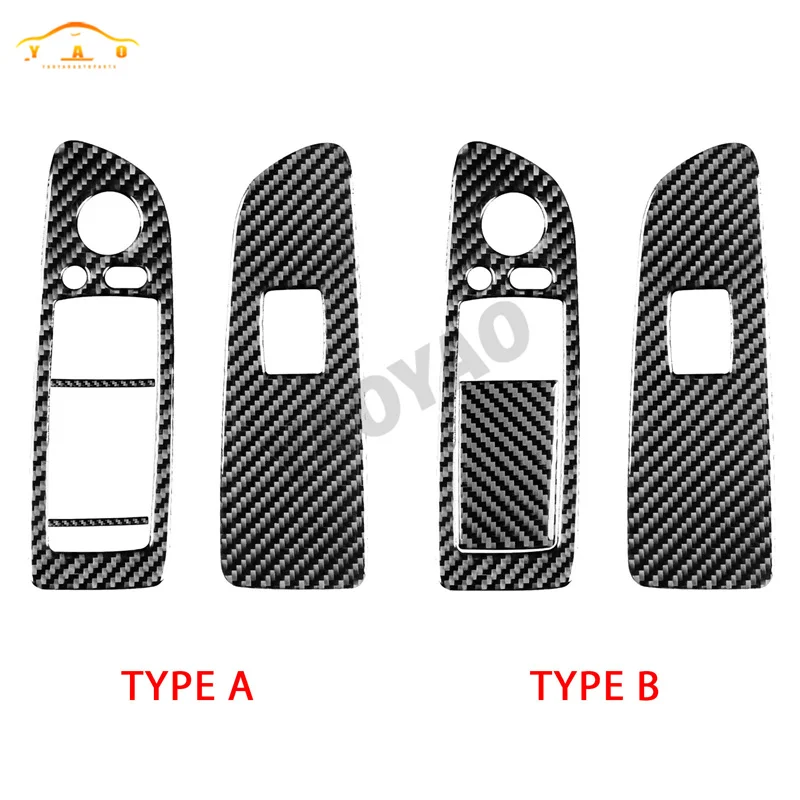 Carbon Fiber Window Lift Panel Tuning Cover Sticker For BMW 1 Series E81 E82 E87 E88 2008-2013 Car Interior Accessories