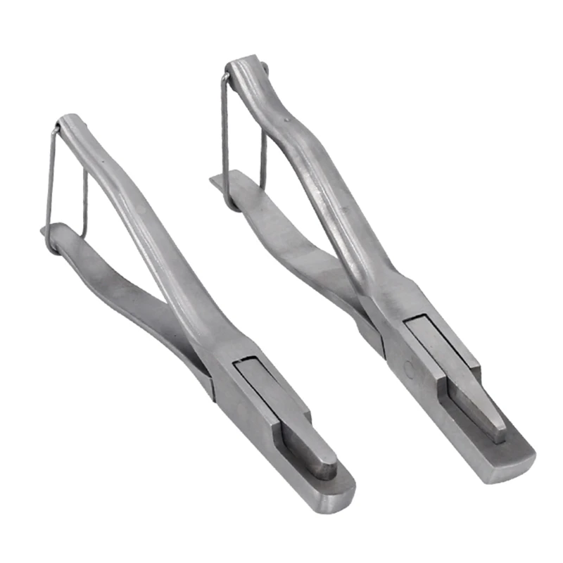 Stainless Steel U-shaped V-shaped Ear Tongs Good Helper Tool for the Farmer for Ideal Gift for Farm Breeders Reliable