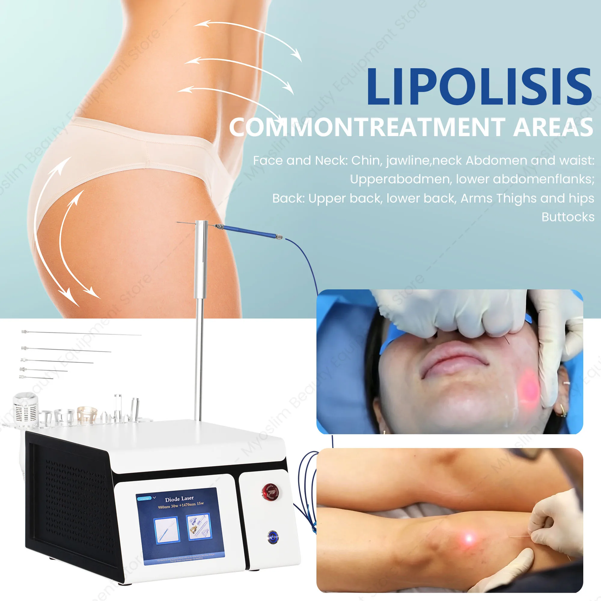 Commercial 980nm 1470nm Diode Beauty Machine 6 in 1 Skin Rejuvenation Body Contouring Nail Care Redness Care Device L02