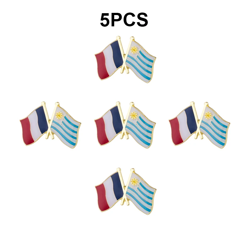 1-100pcs France & Uruguay Lapel Pin Flag badge Brooch Pins Badges