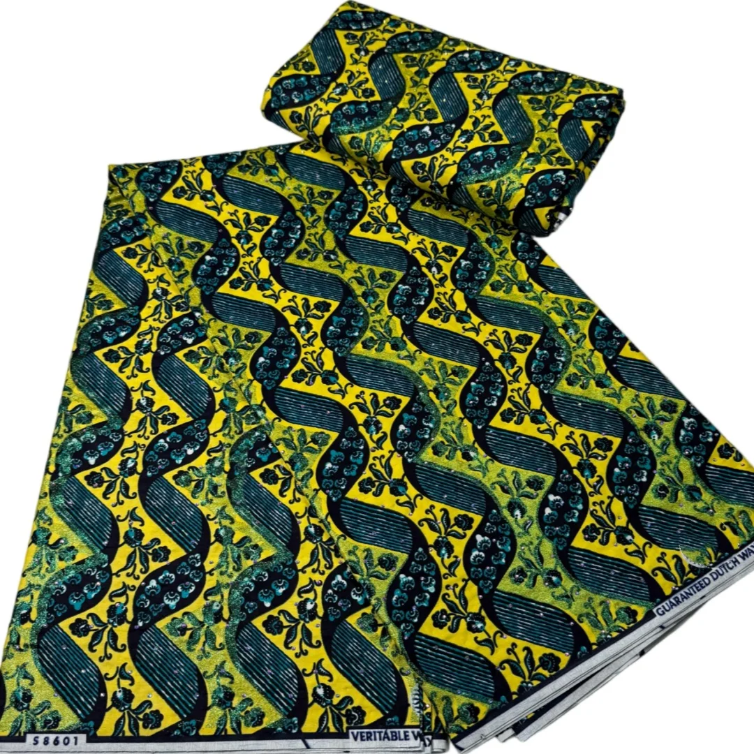 

2025 Cotton Stone Wax Fabric Fashion Print golden Wax Fabric Ankara Fabric Ghana Nigeria Style Pagne Sewing Material B167