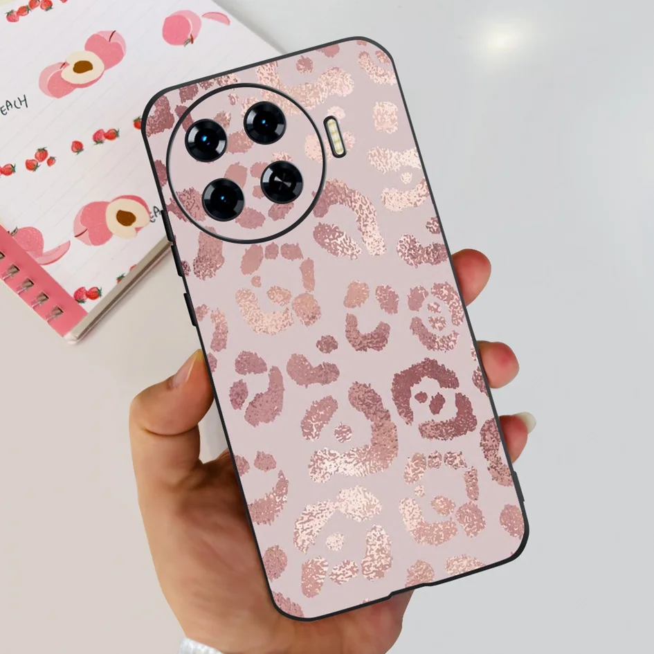 For Tecno Spark 20 Pro Plus Case 2024 New Stylish Marble Flower Black Silicone Phone Case For Tecno Spark 20 Pro+ Capa KJ7 Cover